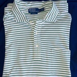BRAND NEW NEVER WORN Ralph Lauren XL Classic Fit Pocket Polo Green Stripe